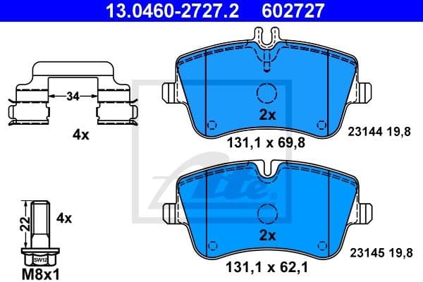 Brake Pad Set, disc brake 13.0460-2727.2