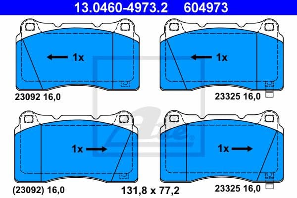 Brake Pad Set, disc brake 13.0460-4973.2