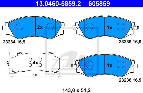 Brake Pad Set, disc brake 13.0460-5859.2