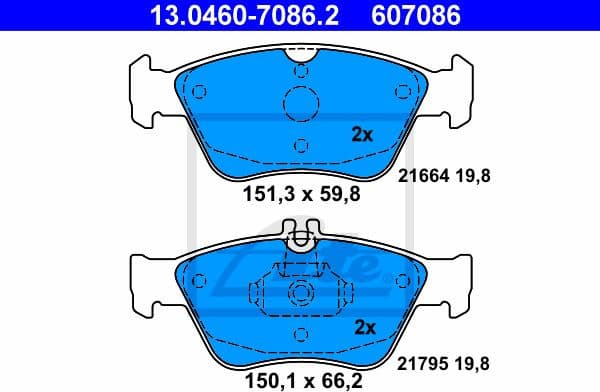 Brake Pad Set, disc brake 13.0460-7086.2
