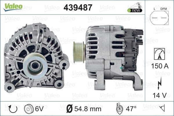 Alternator VALEO ORIGINS NEW OE TECHNOLOGY 439487