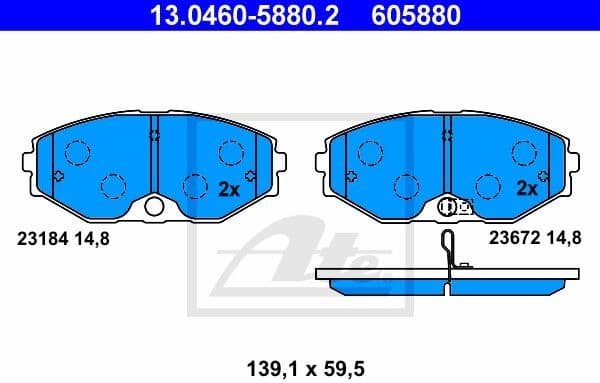 Brake Pad Set, disc brake 13.0460-5880.2