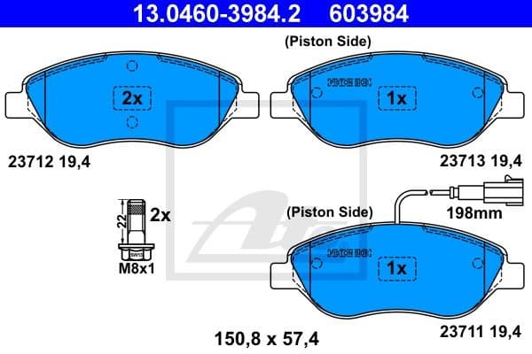 Brake Pad Set, disc brake 13.0460-3984.2