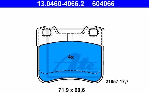 Brake Pad Set, disc brake 13.0460-4066.2