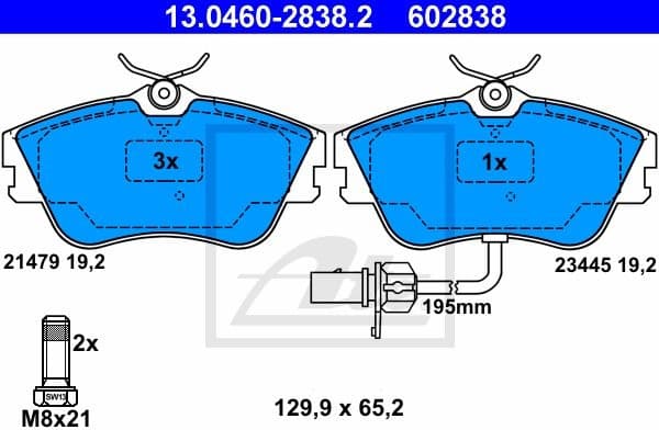 Brake Pad Set, disc brake 13.0460-2838.2