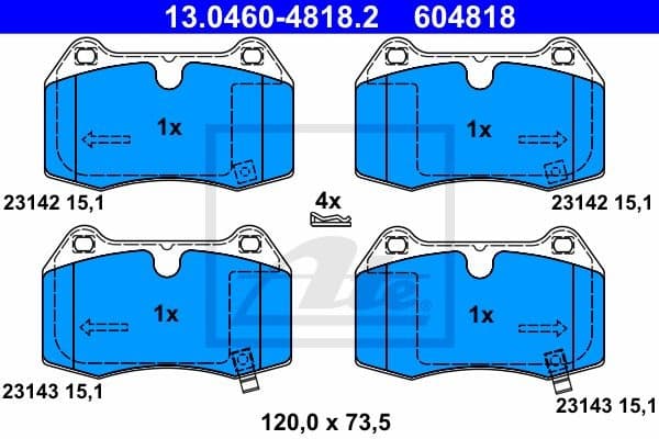 Brake Pad Set, disc brake 13.0460-4818.2