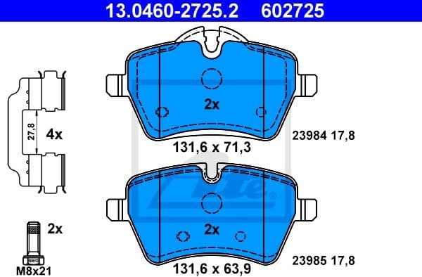 Brake Pad Set, disc brake 13.0460-2725.2