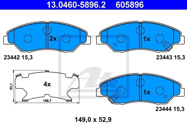 Brake Pad Set, disc brake 13.0460-5896.2