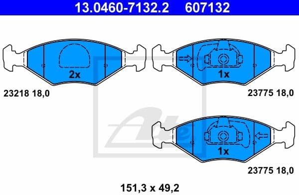 Brake Pad Set, disc brake 13.0460-7132.2