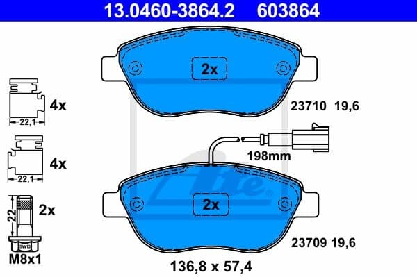 Brake Pad Set, disc brake 13.0460-3864.2