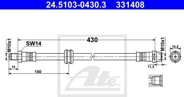 Brake Hose 24.5103-0430.3