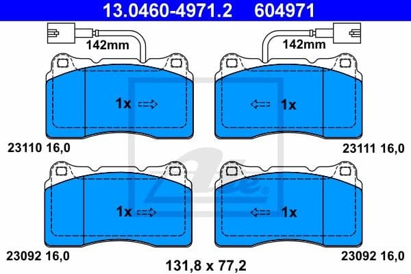 Brake Pad Set, disc brake 13.0460-4971.2