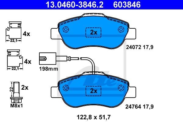 Brake Pad Set, disc brake 13.0460-3846.2