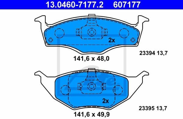 Brake Pad Set, disc brake 13.0460-7177.2