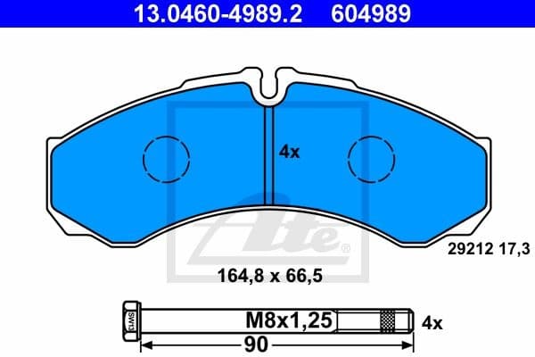 Brake Pad Set, disc brake 13.0460-4989.2