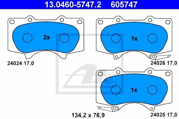 Brake Pad Set, disc brake 13.0460-5747.2