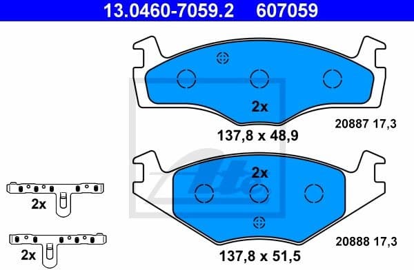 Brake Pad Set, disc brake 13.0460-7059.2