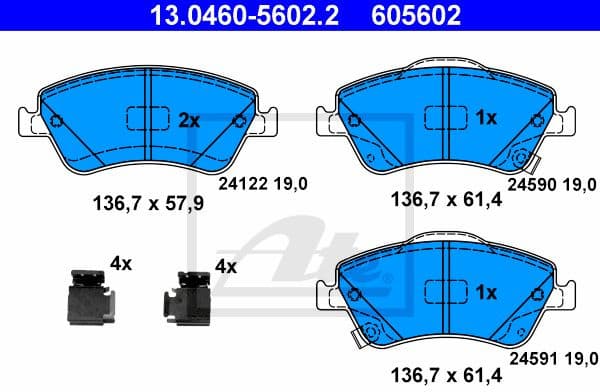 Brake Pad Set, disc brake 13.0460-5602.2