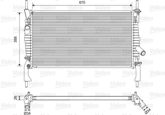 Radiator, engine cooling 701606