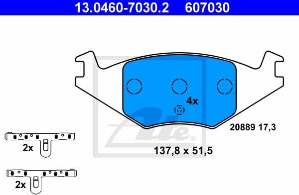 Brake Pad Set, disc brake 13.0460-7030.2