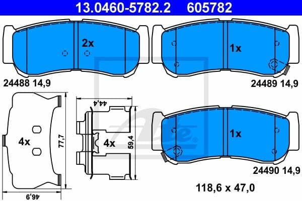 Brake Pad Set, disc brake 13.0460-5782.2