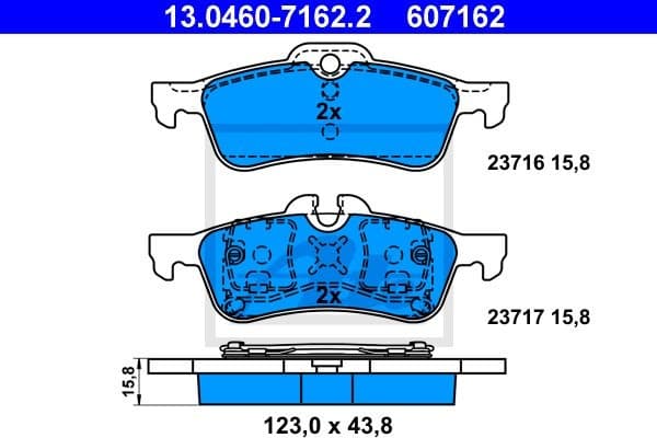 Brake Pad Set, disc brake 13.0460-7162.2