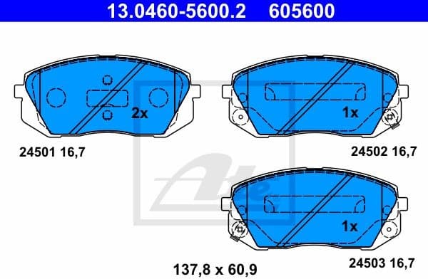 Brake Pad Set, disc brake 13.0460-5600.2