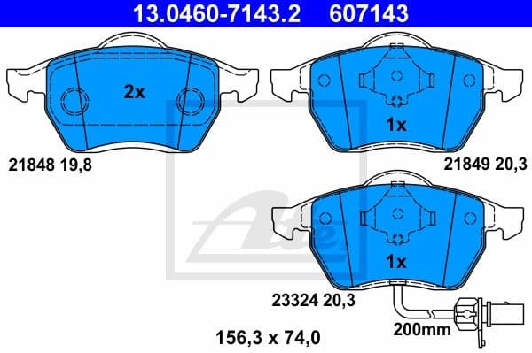 Brake Pad Set, disc brake 13.0460-7143.2