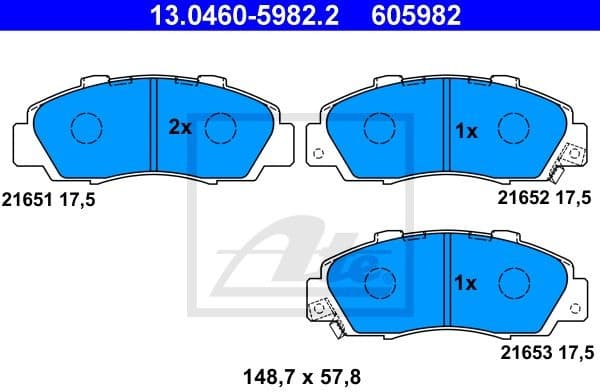 Brake Pad Set, disc brake 13.0460-5982.2
