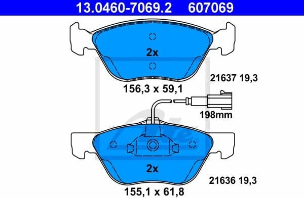 Brake Pad Set, disc brake 13.0460-7069.2