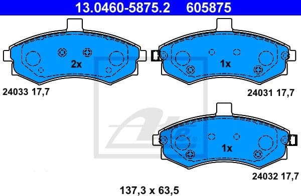 Brake Pad Set, disc brake 13.0460-5875.2