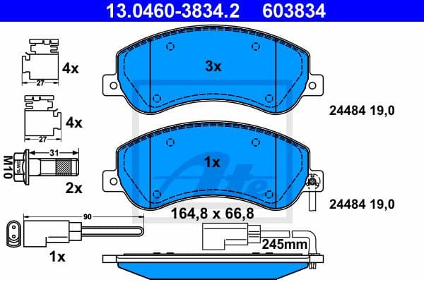 Brake Pad Set, disc brake 13.0460-3834.2