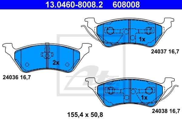 Brake Pad Set, disc brake 13.0460-8008.2