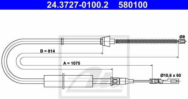Cable Pull, parking brake 24.3727-0100.2