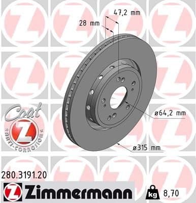 Brake Disc COAT Z 280.3191.20