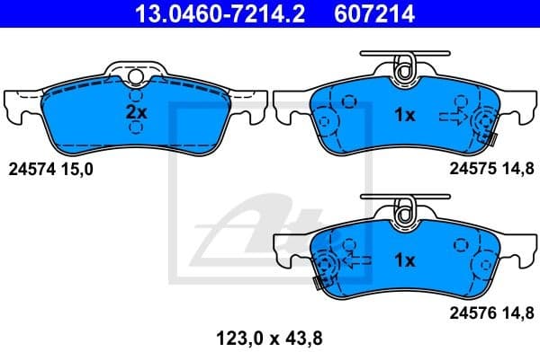 Brake Pad Set, disc brake 13.0460-7214.2