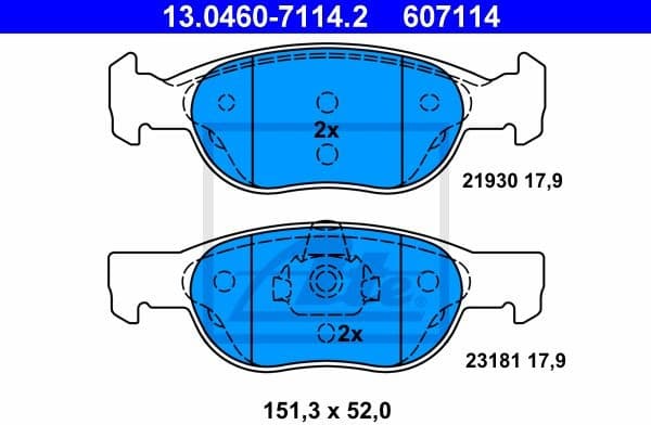 Brake Pad Set, disc brake 13.0460-7114.2