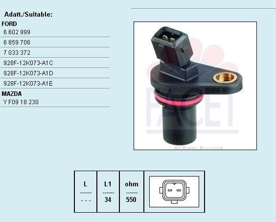 Sensor, camshaft position Made in Italy - OE Equivalent 9.0043