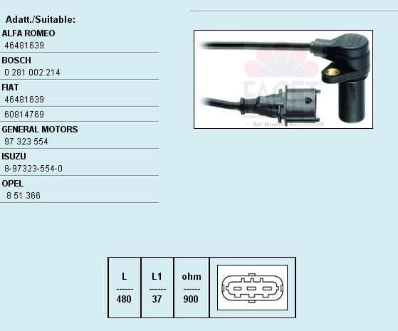 Sensor, crankshaft pulse Made in Italy - OE Equivalent 9.0169