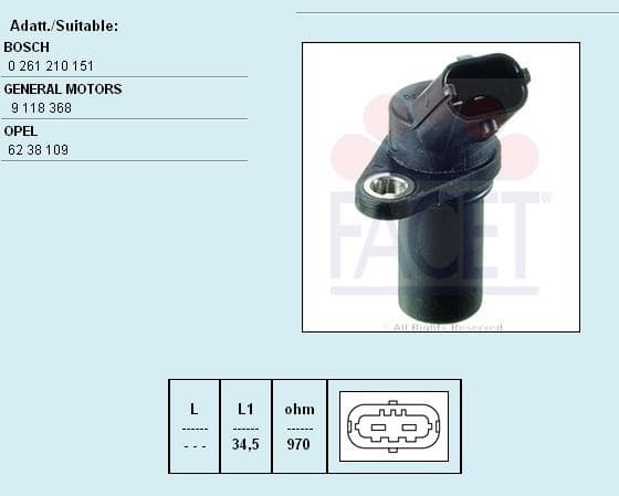 Sensor, crankshaft pulse Made in Italy - OE Equivalent 9.0235