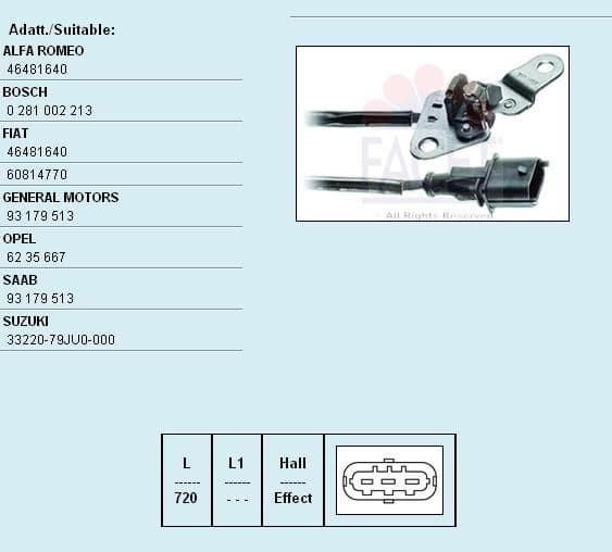 Sensor, camshaft position Made in Italy - OE Equivalent 9.0355