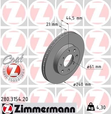 Brake Disc COAT Z 280.3154.20