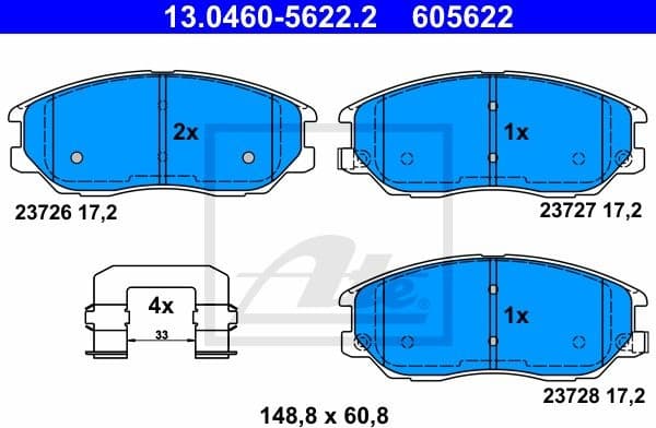 Brake Pad Set, disc brake 13.0460-5622.2