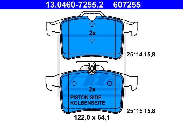 Brake Pad Set, disc brake 13.0460-7255.2