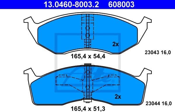 Brake Pad Set, disc brake 13.0460-8003.2