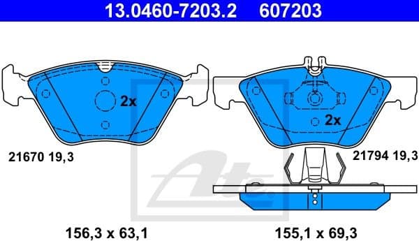 Brake Pad Set, disc brake 13.0460-7203.2