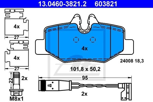 Brake Pad Set, disc brake 13.0460-3821.2