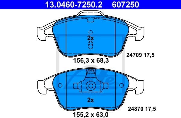 Brake Pad Set, disc brake 13.0460-7250.2