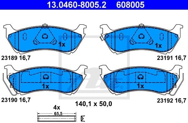 Brake Pad Set, disc brake 13.0460-8005.2