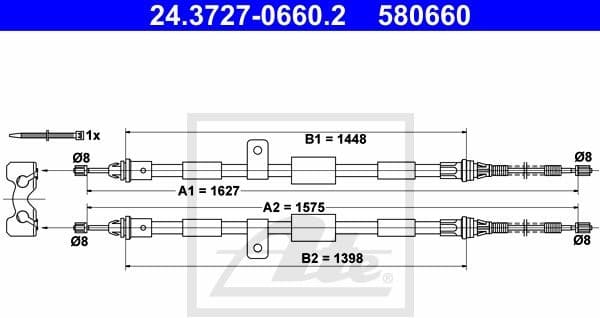 Cable Pull, parking brake 24.3727-0660.2